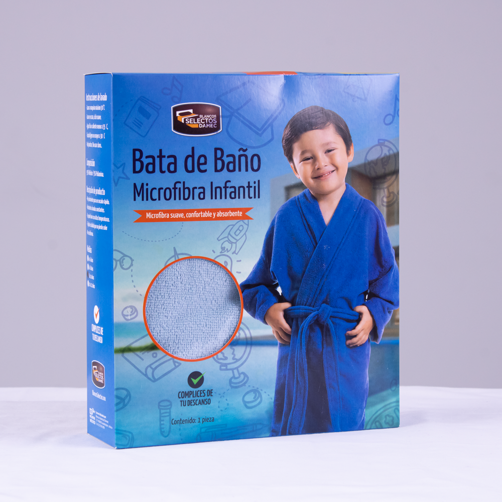 Bata de baño Microfibra Infantil Azul Cielo