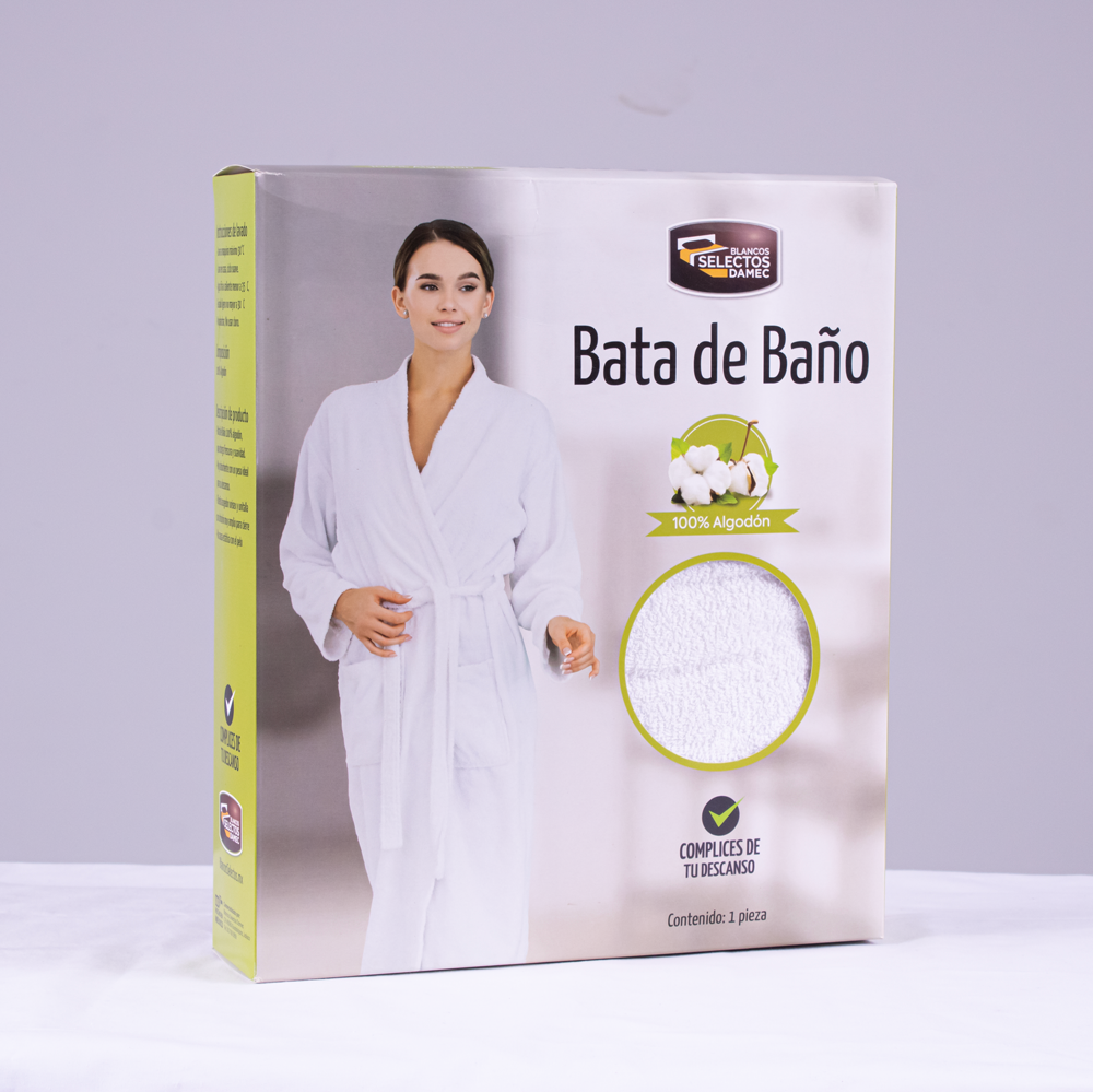 Bata de baño 100% Algodón Blanca