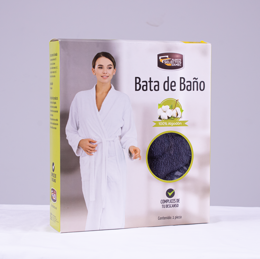 Bata de baño 100% Azul Acero