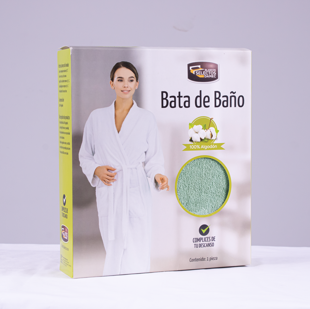 Bata de baño 100% Verde Menta