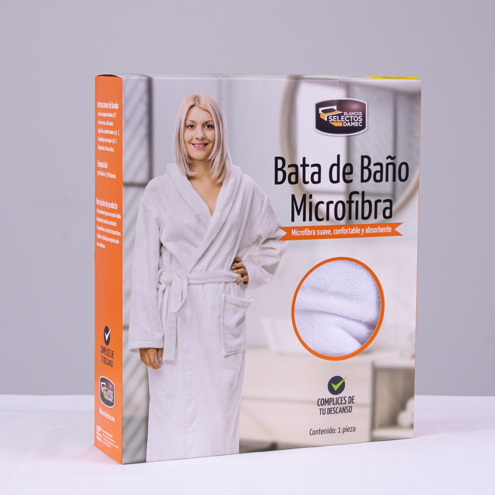 Bata de baño Microfibra Blanca