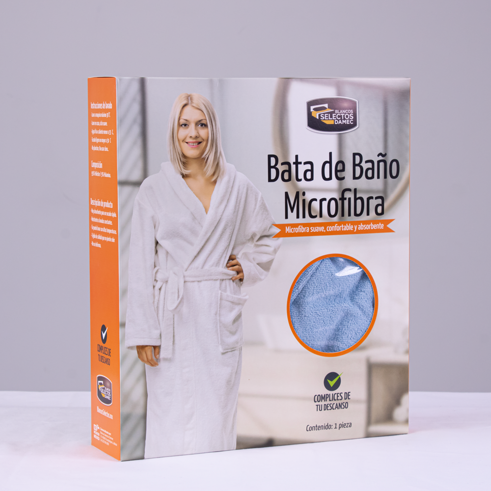 Bata de baño Microfibra Azul Cielo