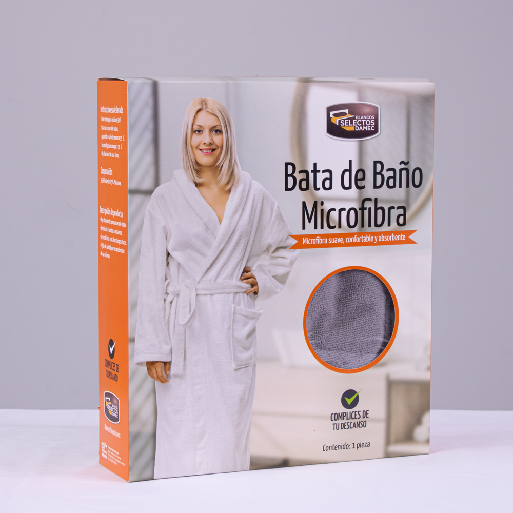 Bata de baño Microfibra Gris