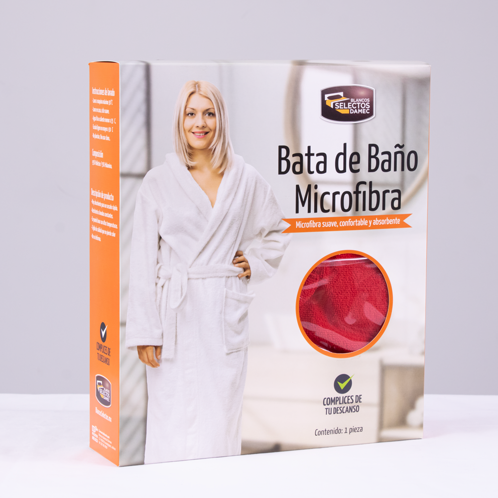 Bata de baño Microfibra Roja